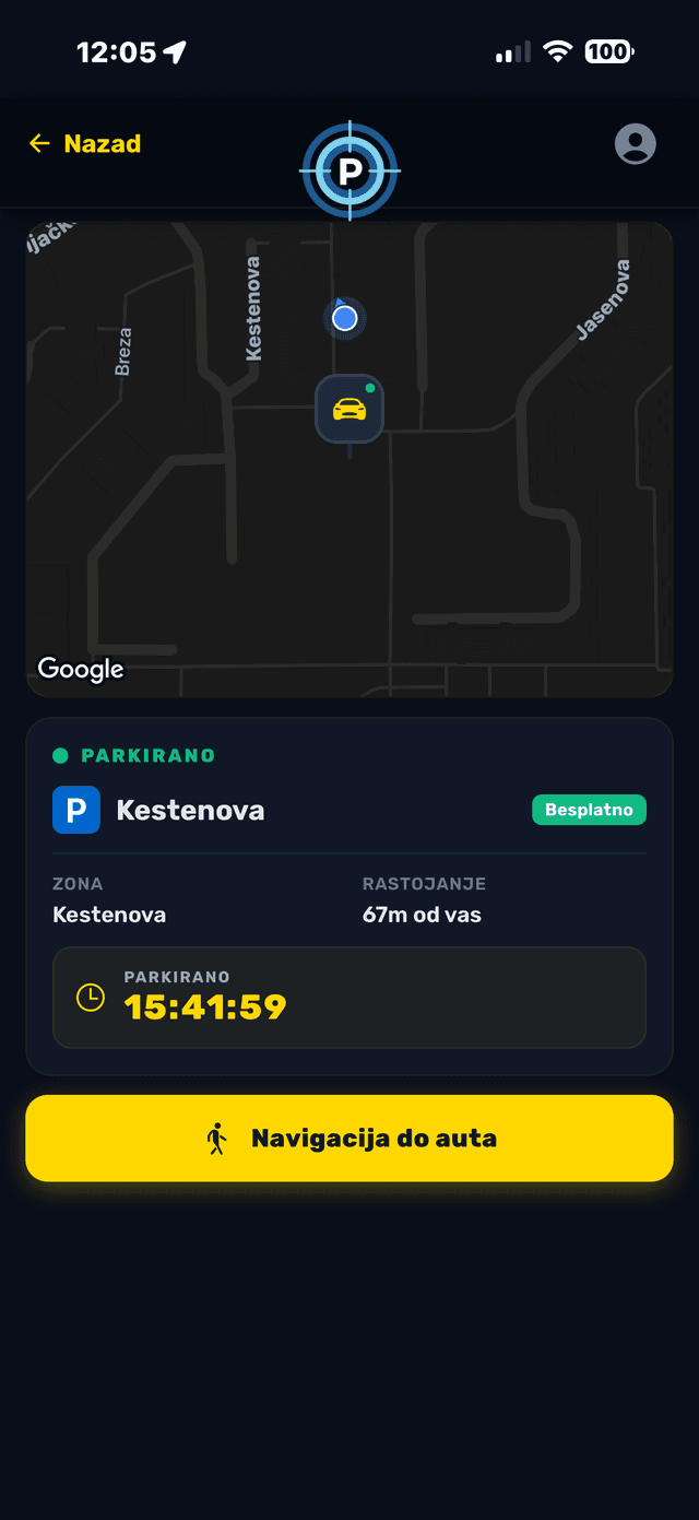 Parked location view